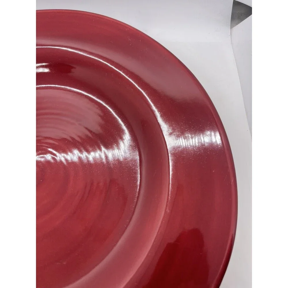 Pottery Barn Sausalito Merlot Red Plate 12.25
